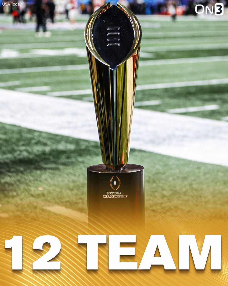 On3's tweet image. BREAKING: The College Football Playoff is expected to remain at 12 teams next season, @Clowfb, @Brett_McMurphy &amp;amp; @PeteNakos report🏆

on3.com/news/college-f…