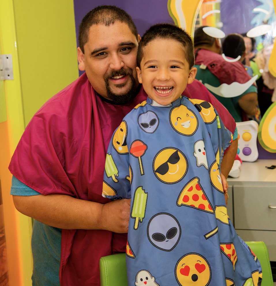 Haircut fun + memories > candy that disappears in 5 minutes 💕
Ask us about special Parent-and-me packages!