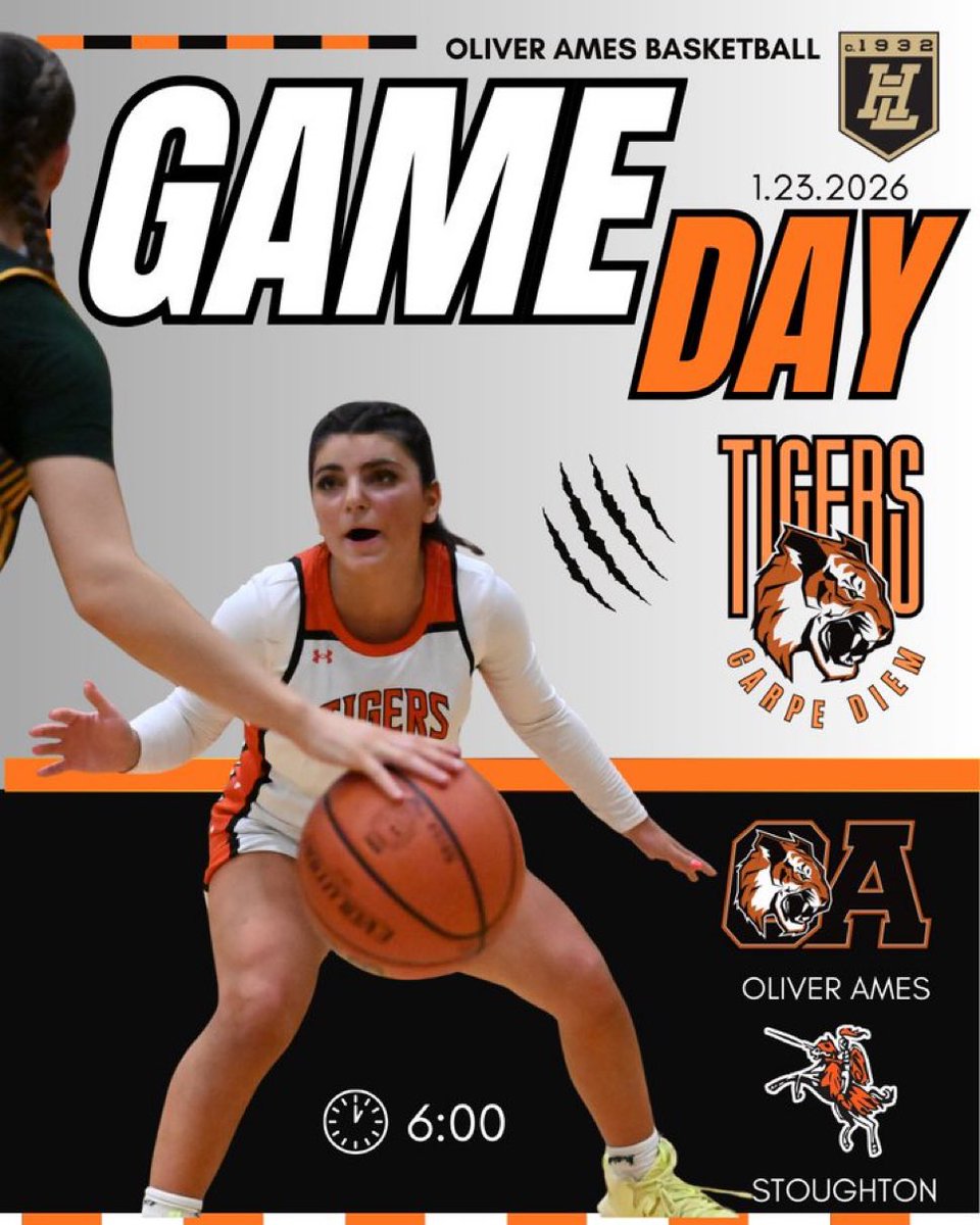 OAtigersGBB's tweet image. GAME DAY

🆚 Stoughton
⏰ JV 4:30pm, Varsity 6pm
📍 Stoughton High School

🐅🏀
@OAHSTigersports