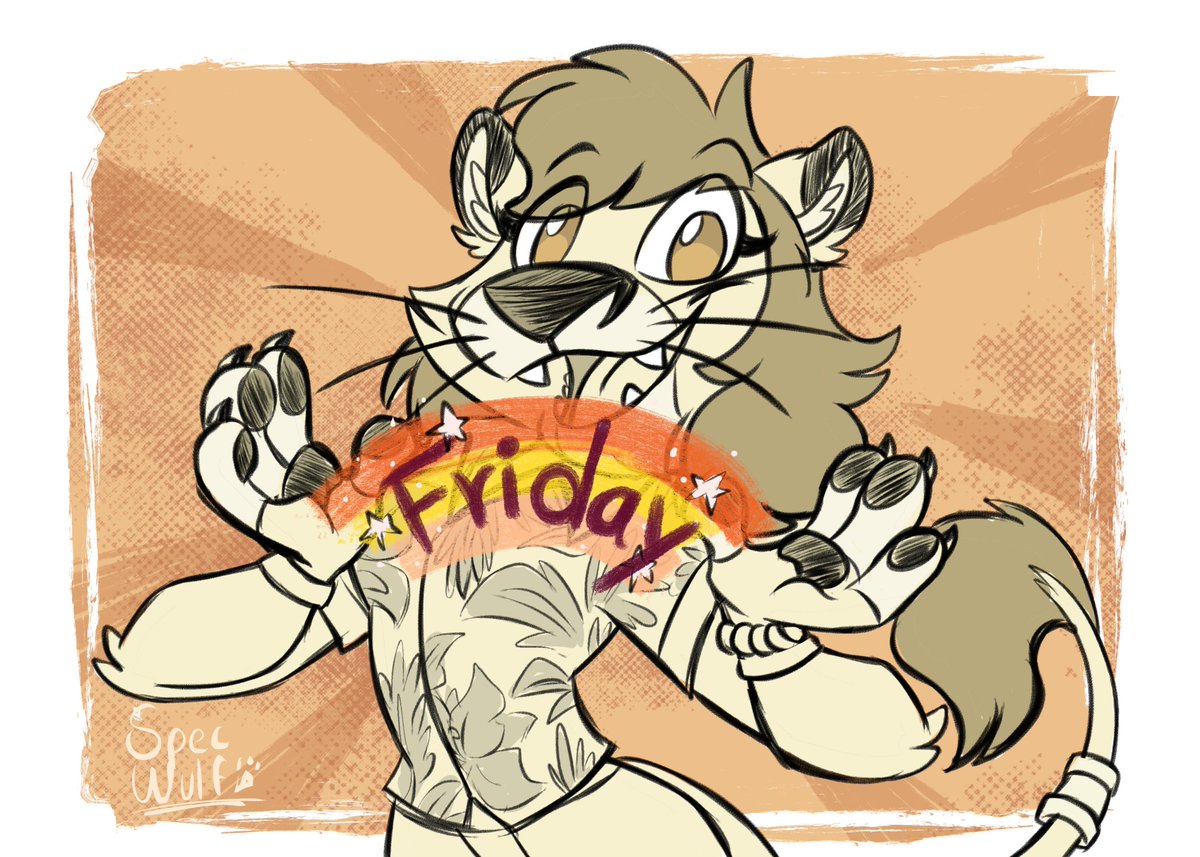 Spec_wulf's tweet image. Weekend Vibes! 🍊
#furryart