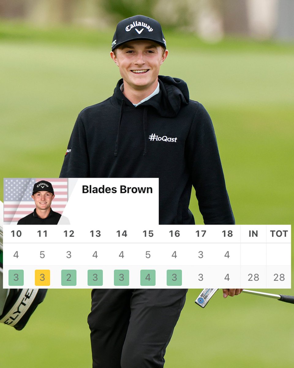 18-year-old Blades Brown was FEELING IT during his first nine holes of the day at The American Express 🔥
