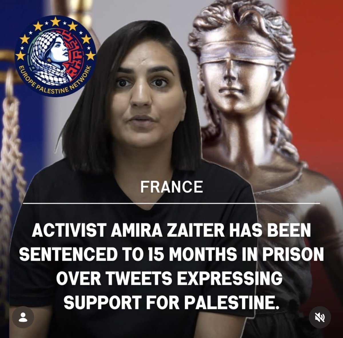 PaliNewsNetwork's tweet image. FRENCH 🇫🇷 ACTIVIST SENTENCED TO 15 MONTHS IN JAIL FOR PRO PALESTINE TWEETS

“This Friday, January 23, Amira Zaiter, a pro-Palestinian activist, was sentenced to 15 months in prison.

The court decision is accompanied by severe penalties:

- registration on the S-list (a list of…