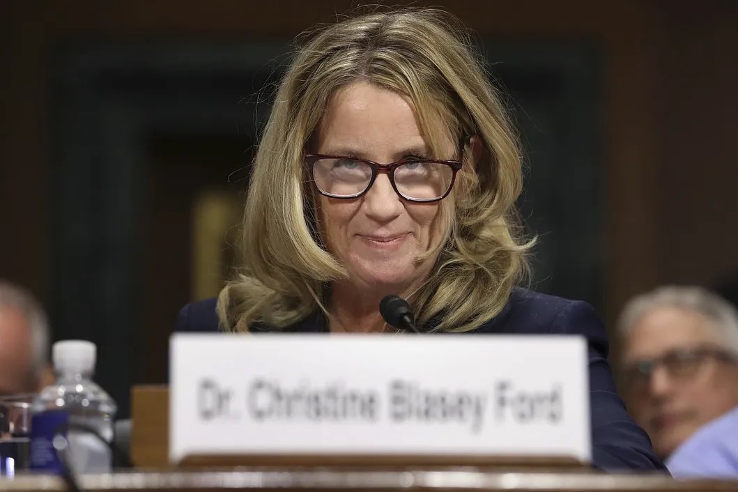 C_3C_3's tweet image. It’s absolutely insane the Republicans would still follow a Blue Slip gentleman’s agreement for Judge picks with the Democrats after they sent this woman to claim Brett Kavanaugh r*ped her 30 years ago with 0 evidence during his SCOTUS confirmation.

Suicidally insane.