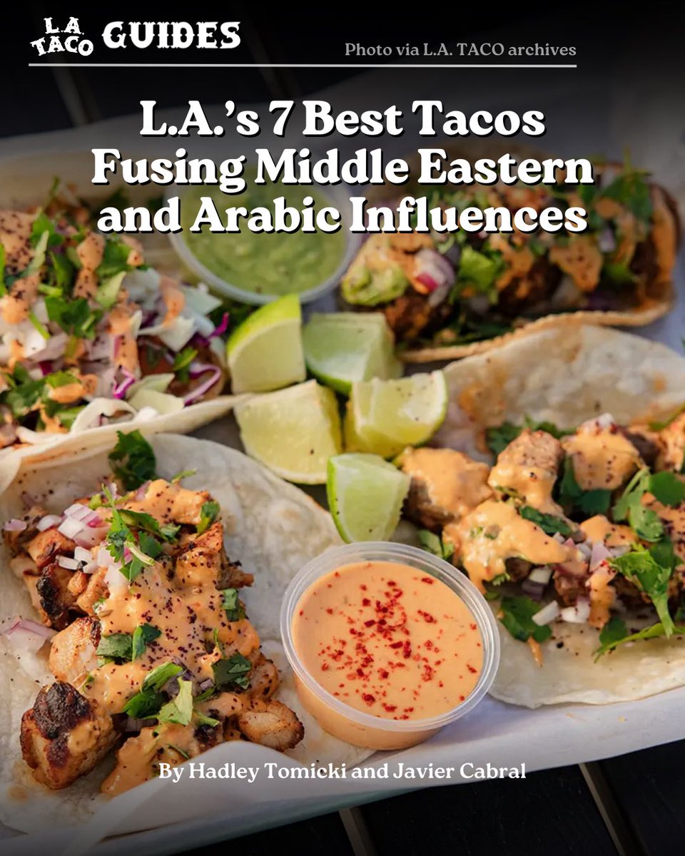 Fueled by a deep love for Mexican and Middle Eastern cuisines or by their own family recipes, chefs in L.A. are remixing recipes to create tacos that are L.A. through and through.

The full guide: lataco.com/best-middle-ea…

By Hadley Tomicki and Javier Cabral