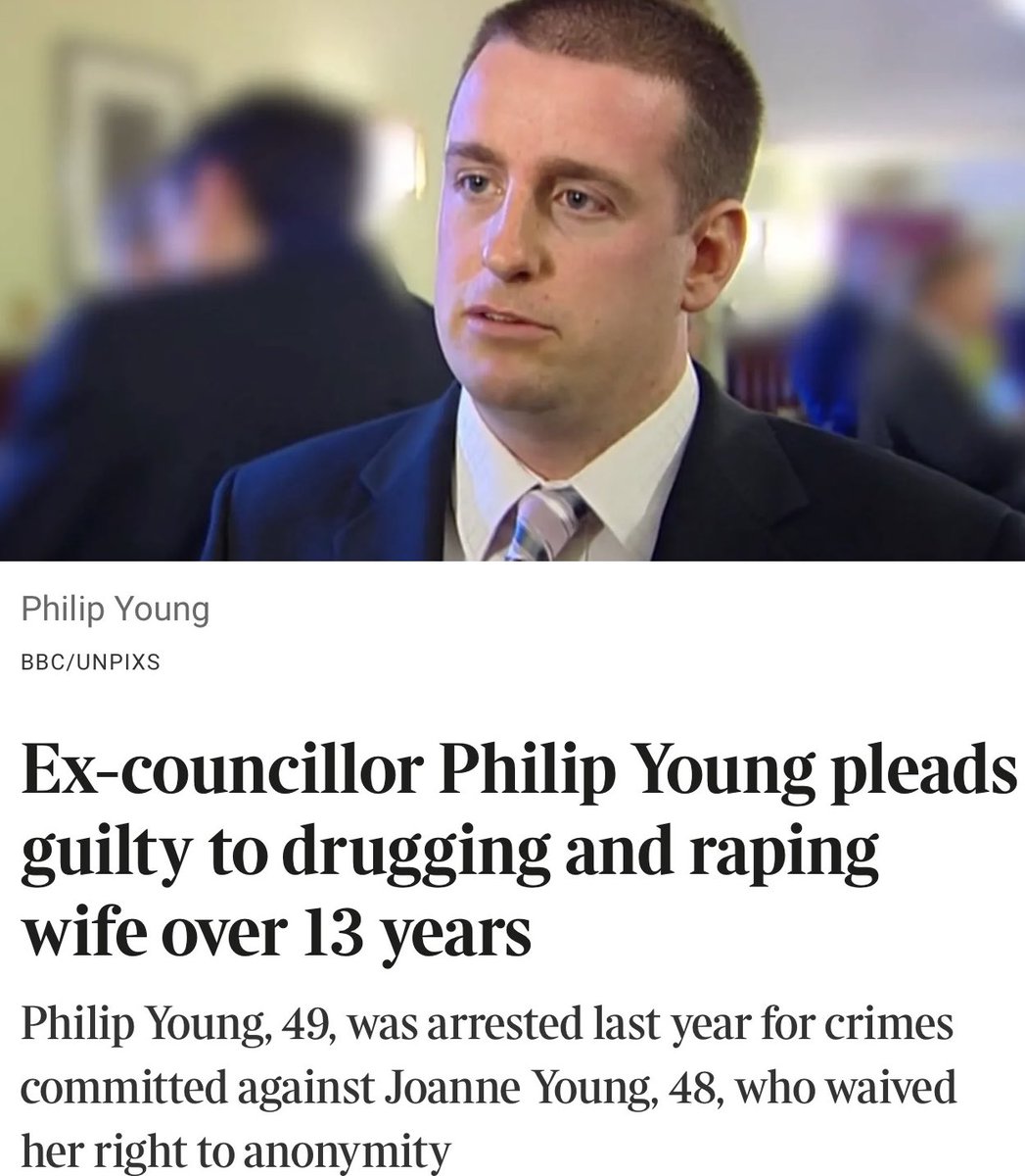 LailaMickelwait's tweet image. Councillor Philip Young drugged and r*ped his wife for over a decade, and invited men to join him. He then posted videos of her abuse online 500 times.

Joanne Young waived her right to anonymity because
 “SHAME MUST CHANGE SIDES” 
— Gisele Pelicot