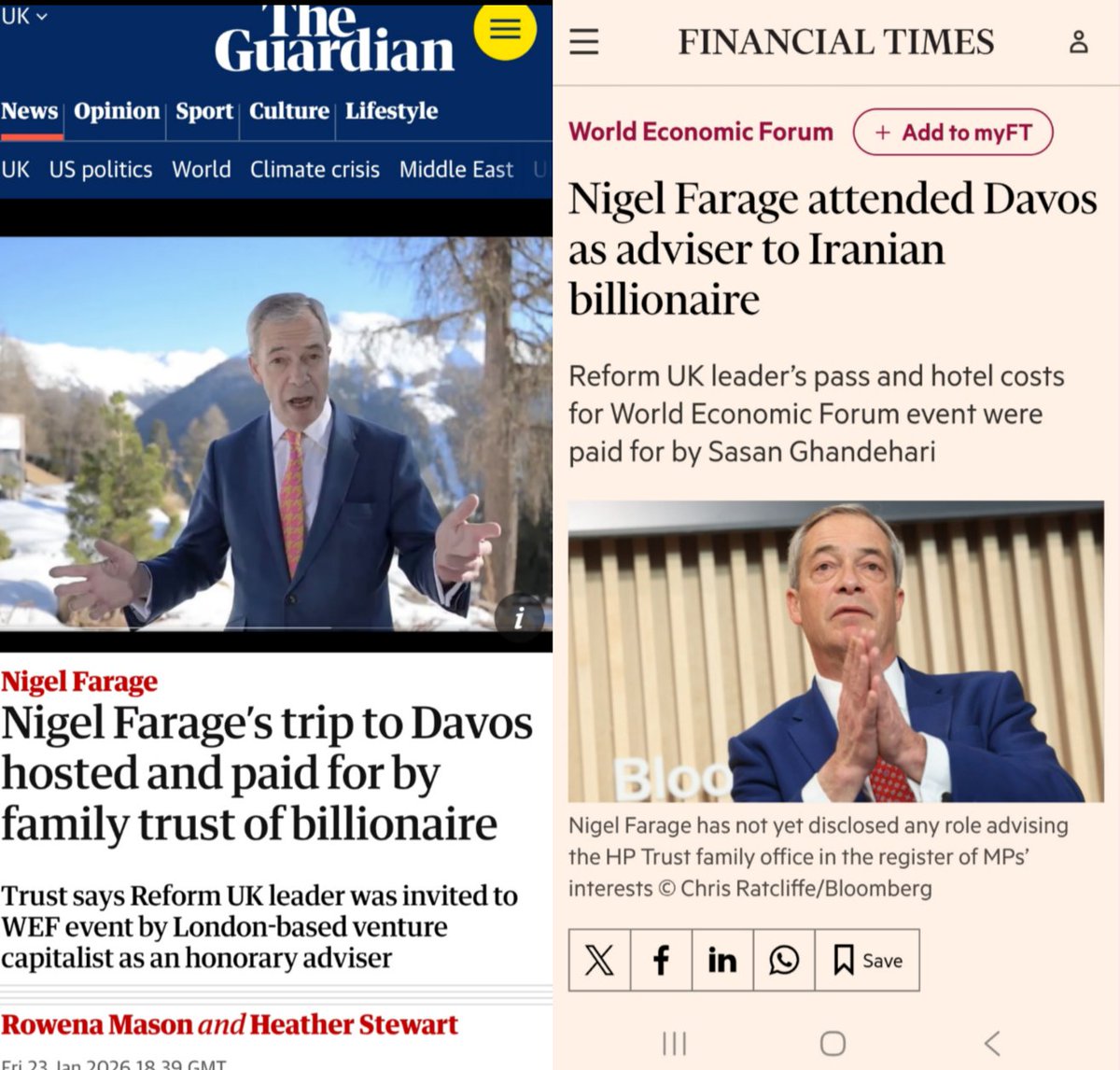 OneFinanceGuy's tweet image. Farage: man of the people (the people of Davos, Monaco, San Marino etc)
Also: the Ghandehari are lying. They own Interior Architecture Landscape.