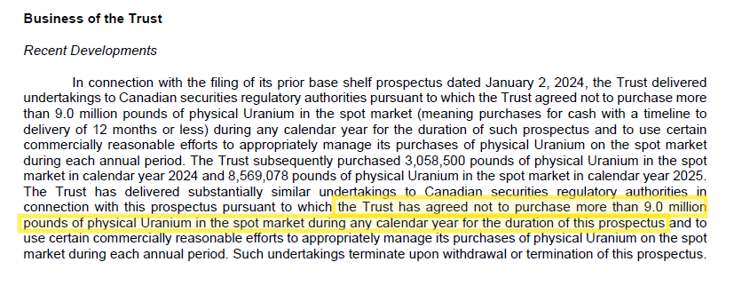Breaking!💥 Sprott Physical #Uranium Trust have filed the Final version of a new US$2.0 Billion Base Shelf Prospectus for raising cash &amp; stacking up to 9 Million lbs per calendar year over next 25 months.💰 They might be stacking #U3O8 today!🛒No ATM reload filed yet.🏧💵🤠🐂🌊🏄