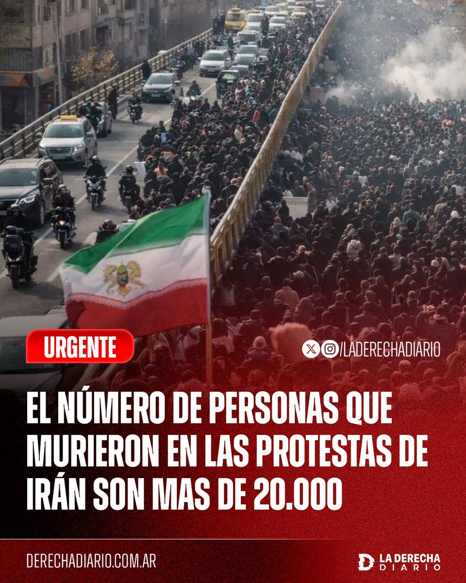 🚨🇮🇷 | #URGENTE MASACRE EN IRÁN: Bloomberg reveló que el número de personas que fueron asesinadas en las protestas contra el régimen terrorista islámico aumentó a más de 20.000.