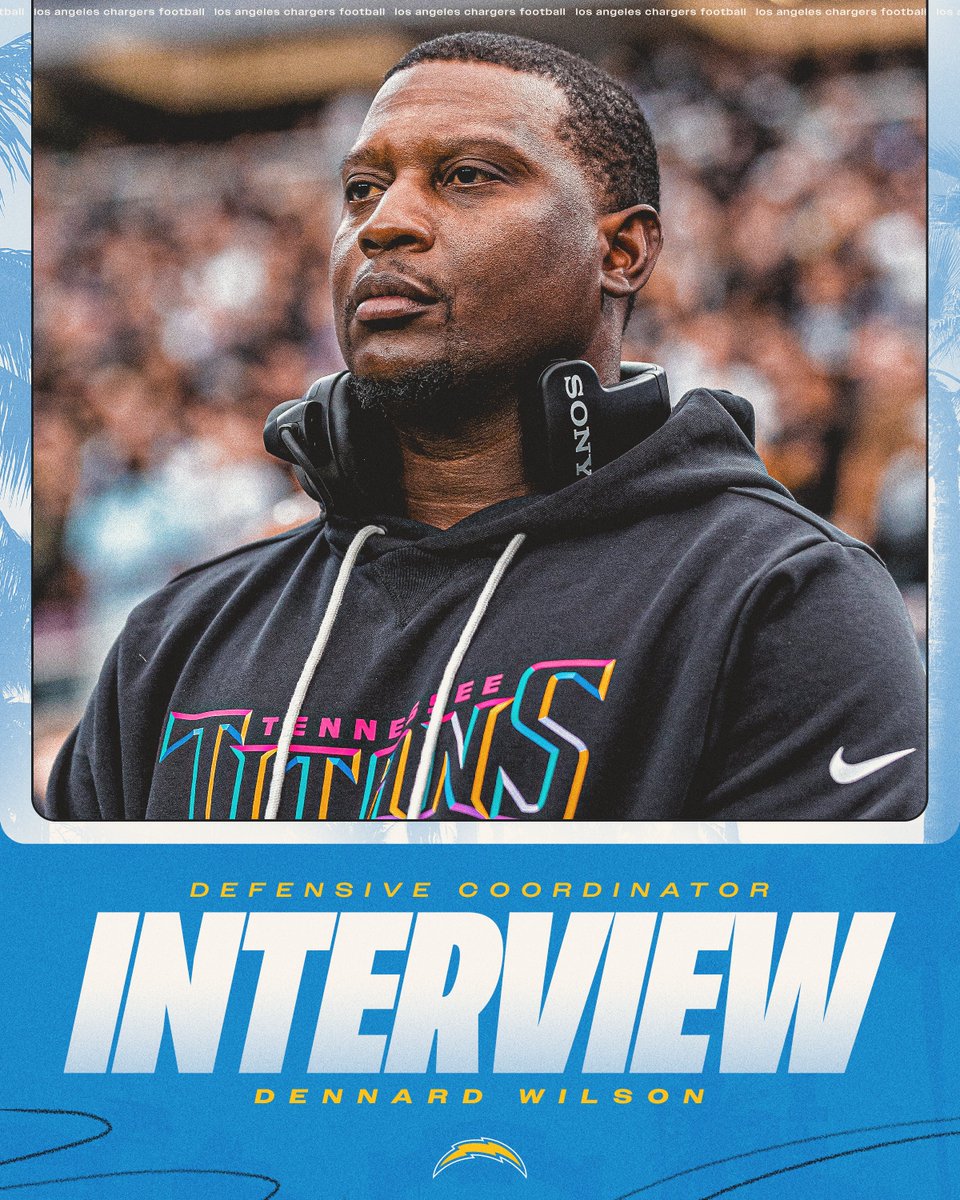 chargers's tweet image. we’ve completed an interview with Dennard Wilson for defensive coordinator
