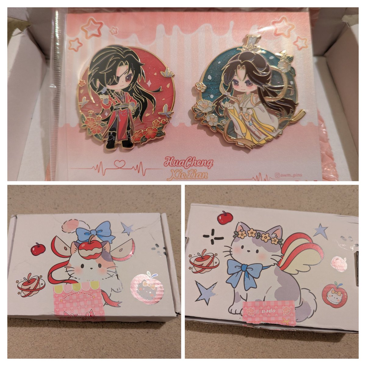 ConinaUK's tweet photo. Today's stunning pin delivery from awm_pins/aurora. Once again the packaging is super cute, and the pins themselves are so so gorgeous. 😍
#tgcf #HuaLian #OCPBBD https://t.co/bn4xGT8fuO