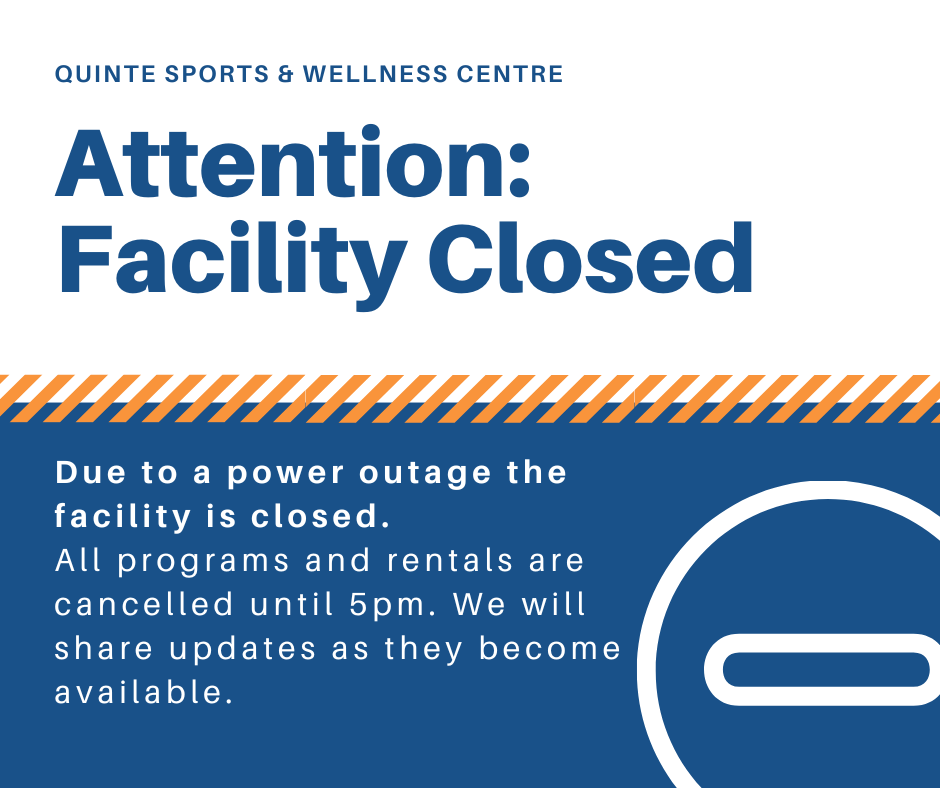 QSWC's tweet photo. ATTENTION 🚨 Due to a power outage, the facility is now CLOSED. All programs and rentals are cancelled until 5pm. More information will be provided as soon as it becomes available. https://t.co/TAwJgCaUVp