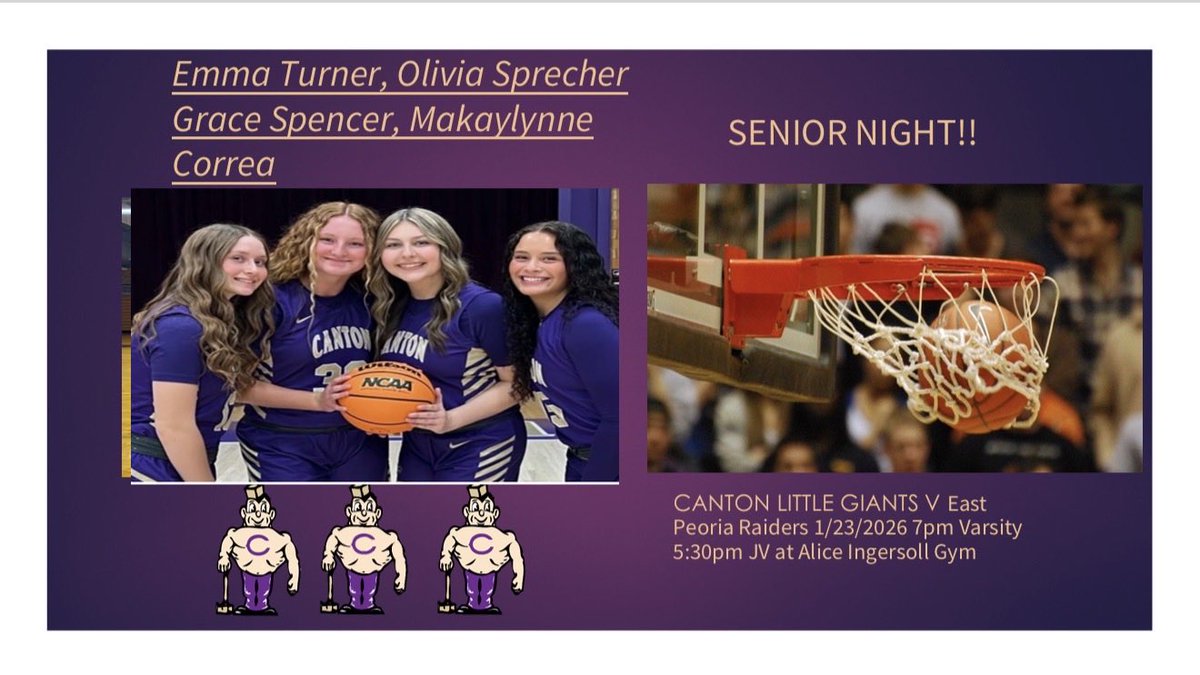 Senior Night at Alice tonight. Come celebrate our Seniors!!!💜💛