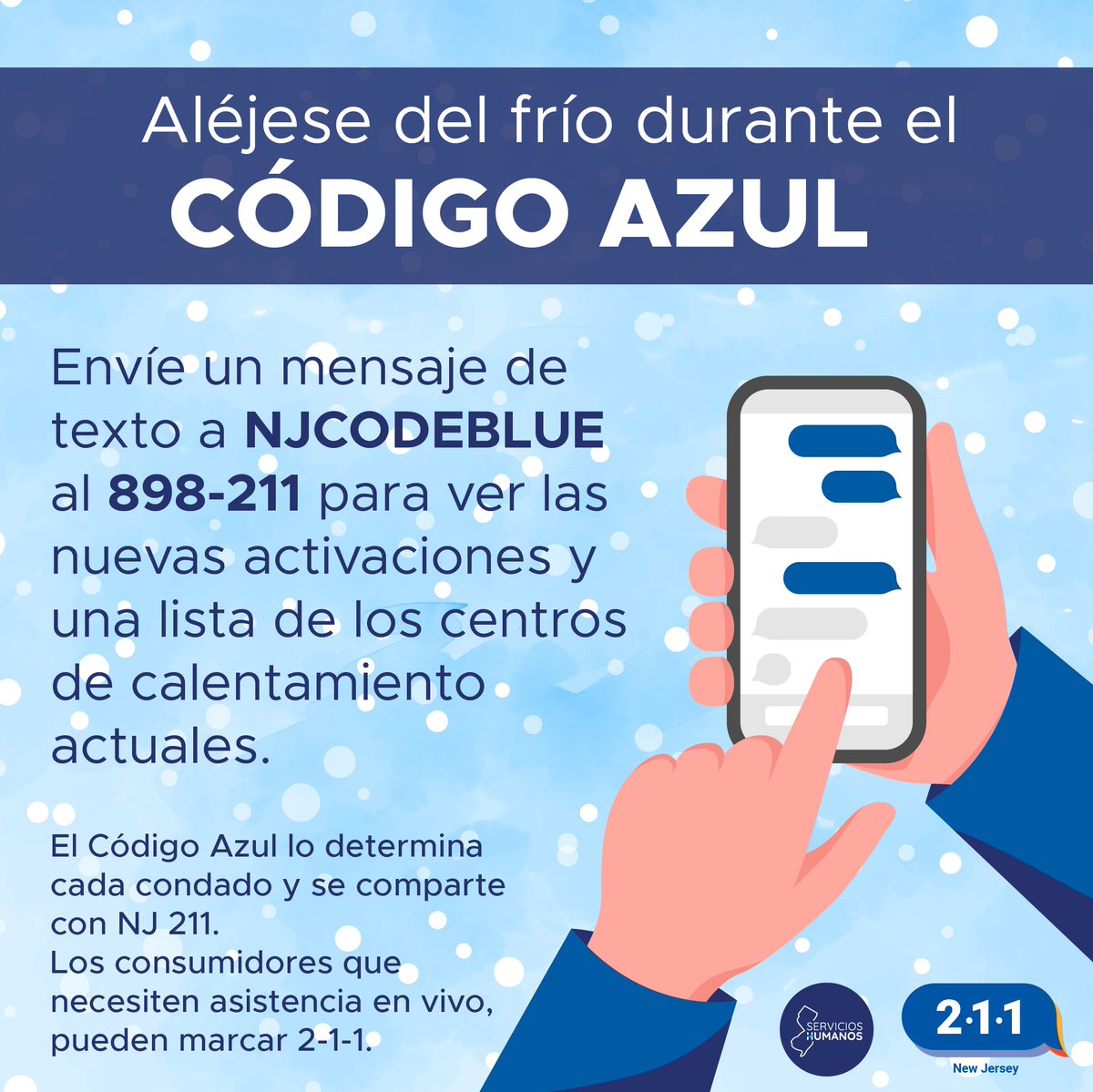 NJ 211 publicó una lista de recursos en NJ para ayudar a residentes a mantenerse abrigados en el invierno #CodeBlue activado en muchos lugares
🔍Para 🔥centros de calefacción y 🏠refugio para personas sin hogar que necesiten ayuda para mantenerse abrigados
bit.ly/3NhulFK