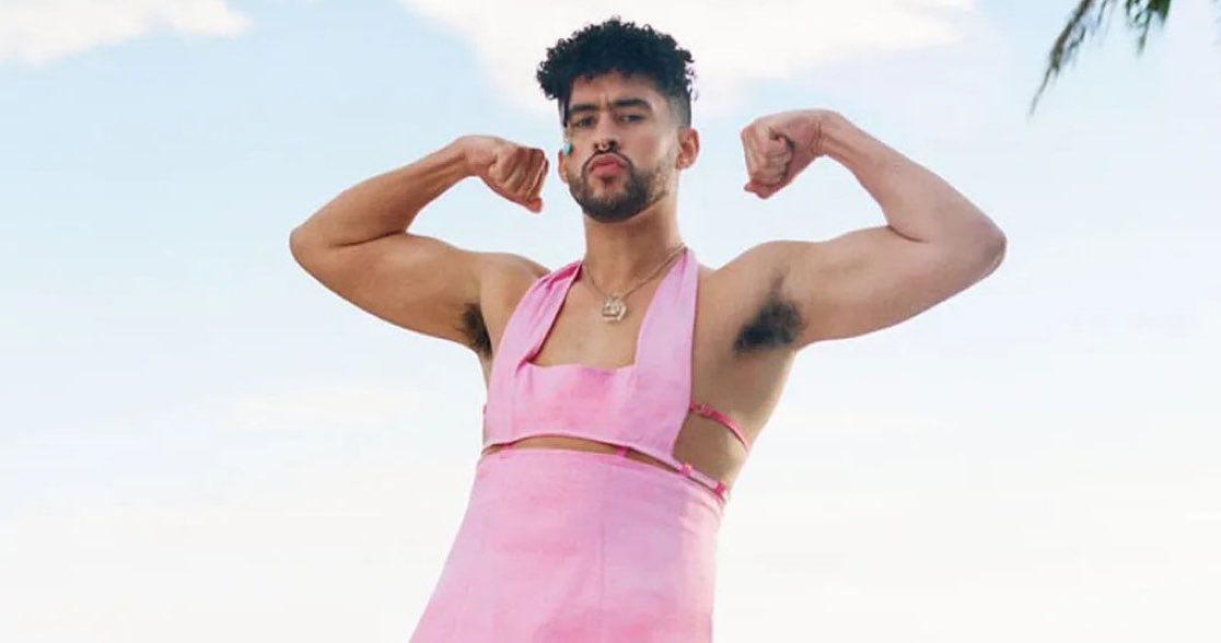 DailyLoud's tweet image. Bad Bunny who will be performing at this year's Super Bowl halftime show reportedly plans to honor “QUEER ICONS” and wear a dress in honor of the LGBTQIA+ community