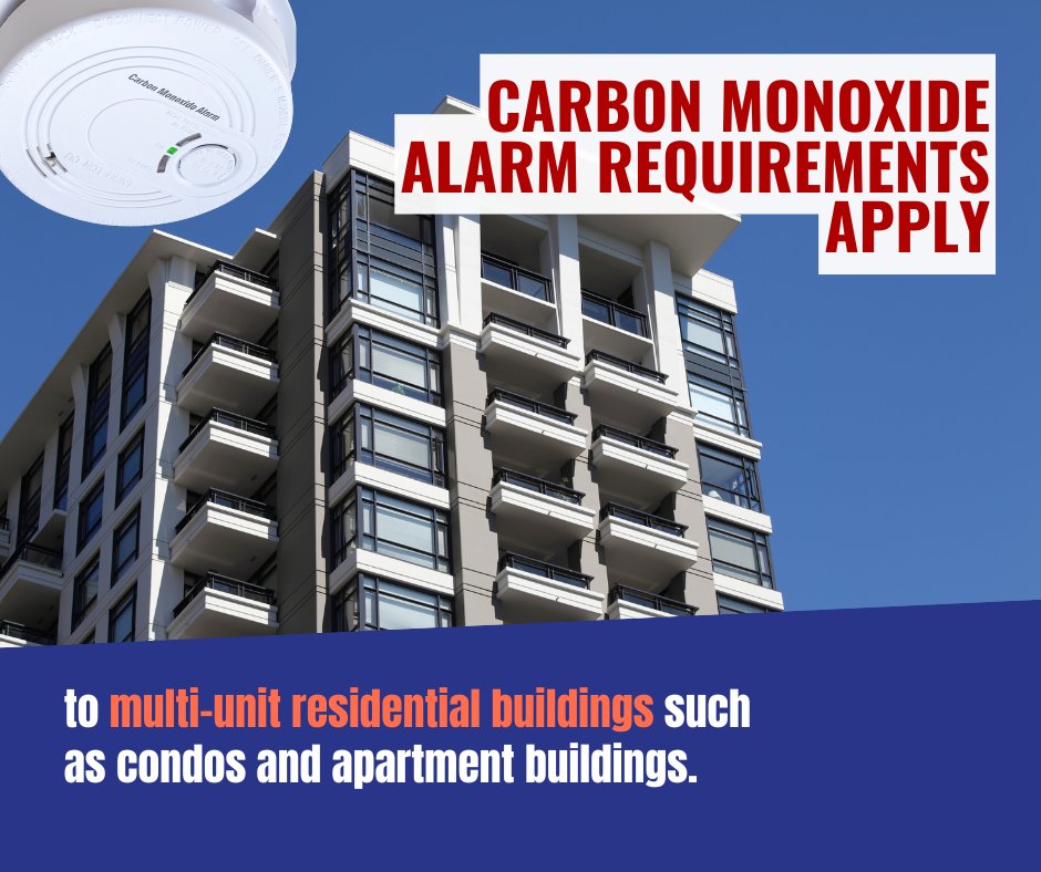 CaledonFireES's tweet photo. Effective Jan 1, 2026: expanded Ontario #FireCode requirements for carbon monoxide alarms apply to apartments, condos and other multi-unit residential buildings. 🏢

Carbon monoxide can be deadly - keep safe from the “silent killer."

Questions? Call us at 905-584-2272 ext. 4303! https://t.co/wIRqECDnNL