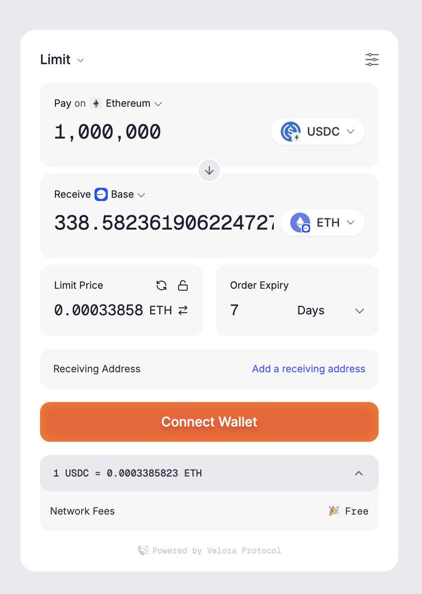Crosschain Limit Orders are live on The Widget 🐆 Coming soon to the main  App 👀 The best is yet to come 😎