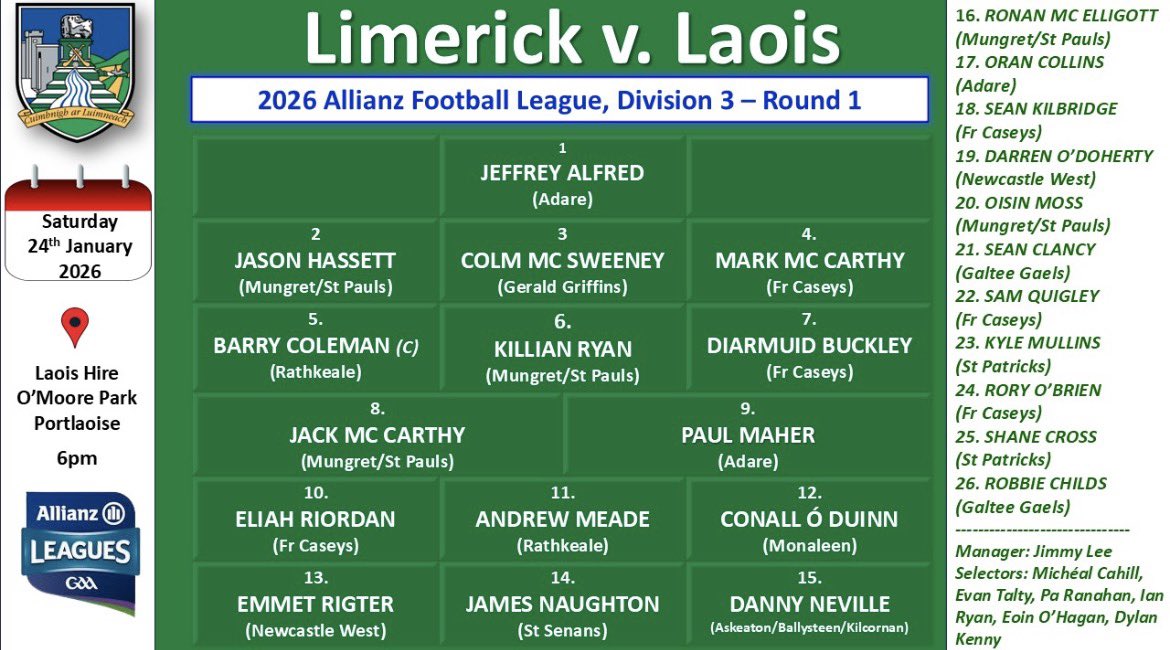 Limerick Footballers tweet media