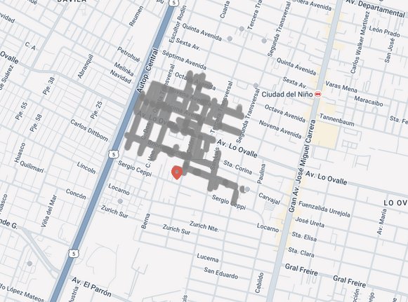 Enel_Informa_CL's tweet image. [16:56] El mapa muestra #CorteDeEnergía en el sector desde Sergio Ceppi hasta Octava Avenida de las comunas de San Miguel y La Cisterna, informamos que un 56% de los clientes inicialmente afectados ya cuenta con suministro. Más información en enel.cl/es/clientes/em…