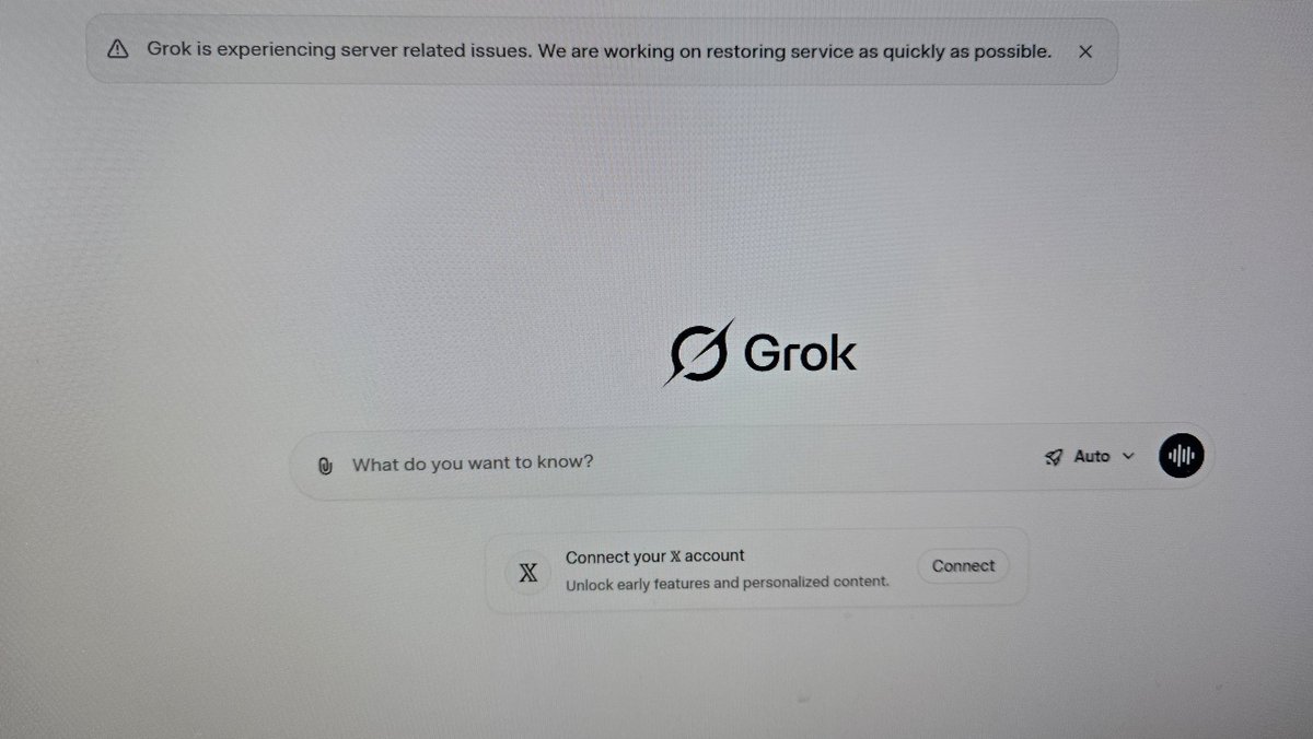Every_DayFamily's tweet photo. @grok #grok is Down with server issues! https://t.co/cL6riEHh5c