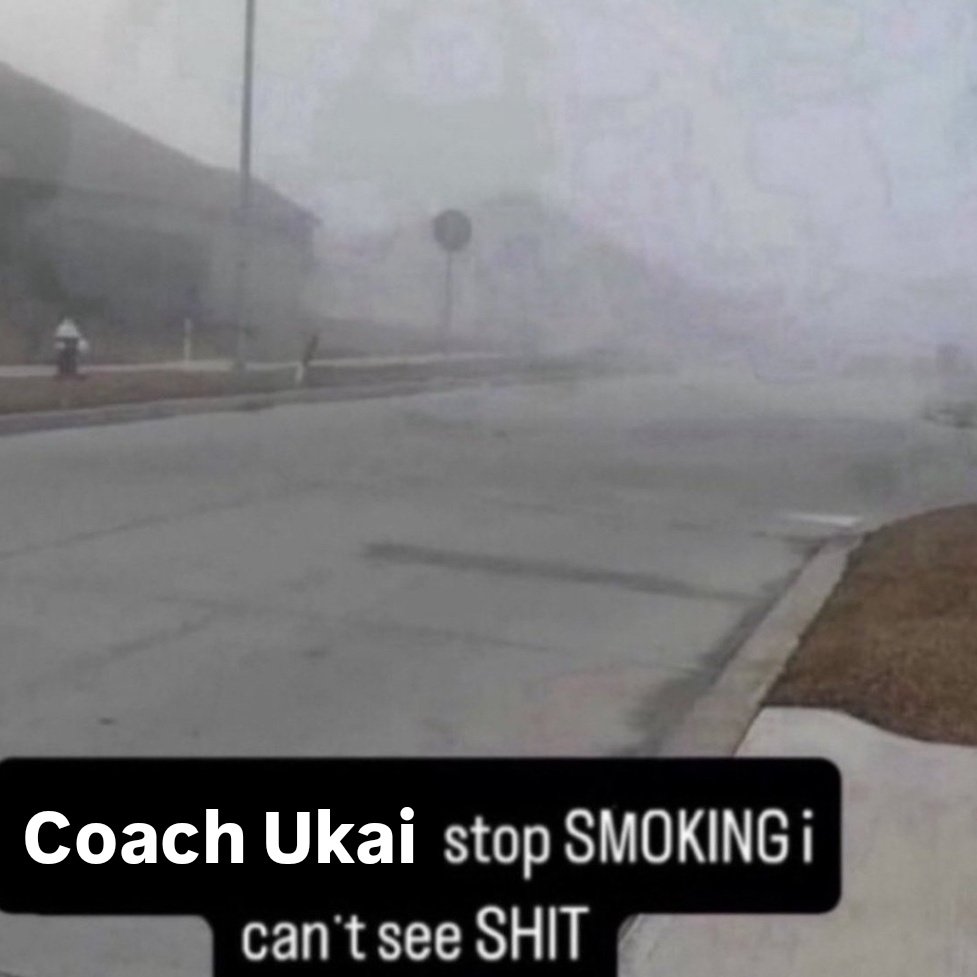 hinata when the fog hits on the bike ride to school