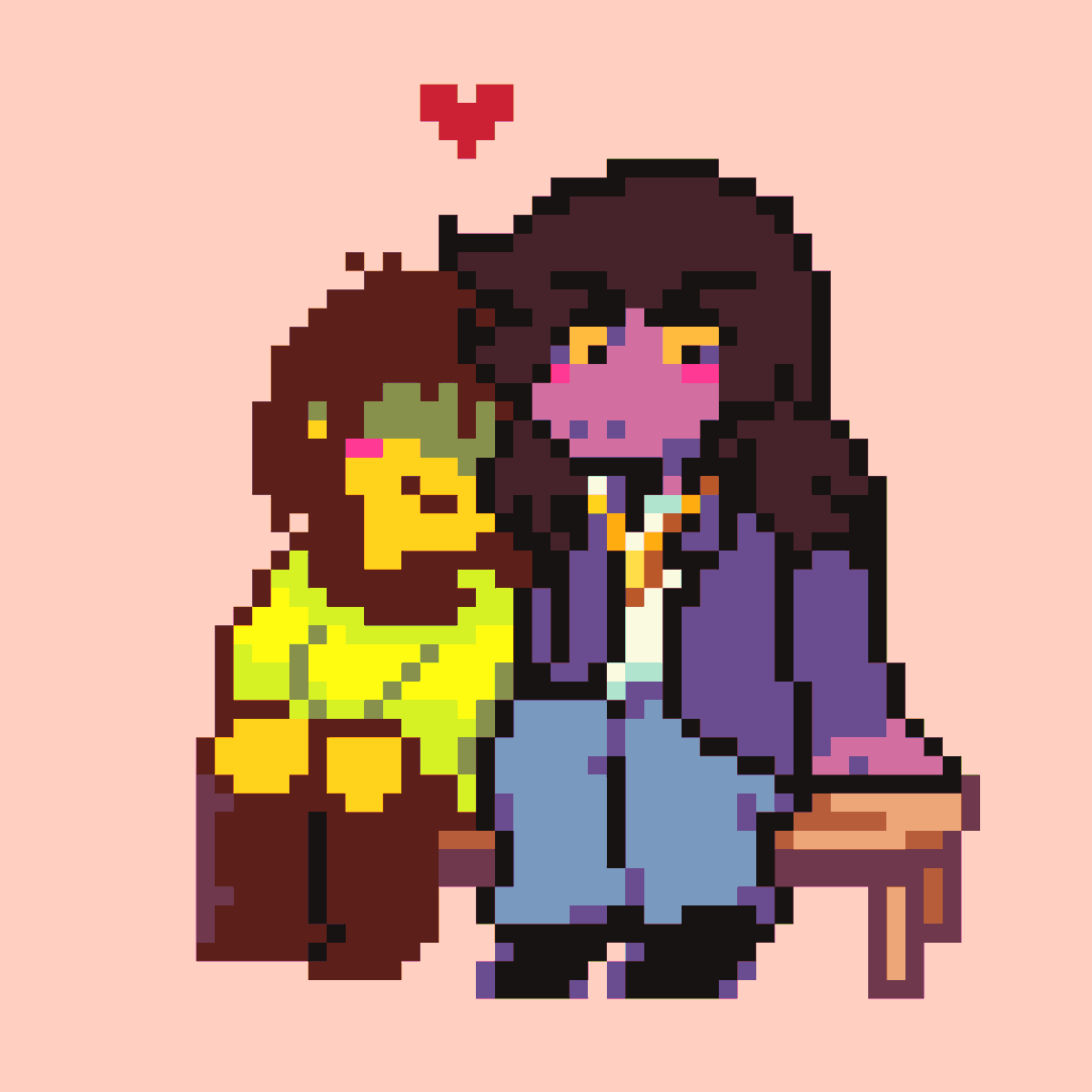 I've imagined kris giving susie a locket 🍎
#krusie #deltarune