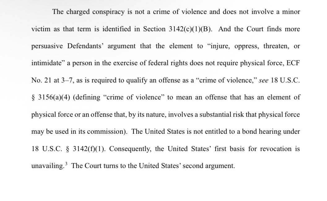 kyledcheney's tweet image. JUST IN: A judge in Minnesota said DOJ failed to make its case to detain two of the church protesters charged with FACE Act violations. storage.courtlistener.com/recap/gov.usco…