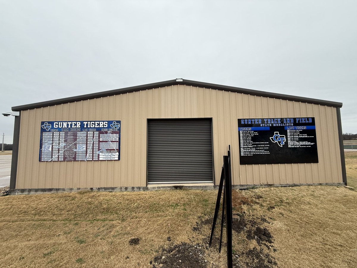 GunterTrack's tweet image. Gearing up for the 2026 Track &amp;amp; Field season! 

We’ve updated our Record Board and added a State Medalists board to recognize all that have finished top 3 at the UIL State Meet. 

Swing by Tiger Stadium to check it out! 

#TPW
#243