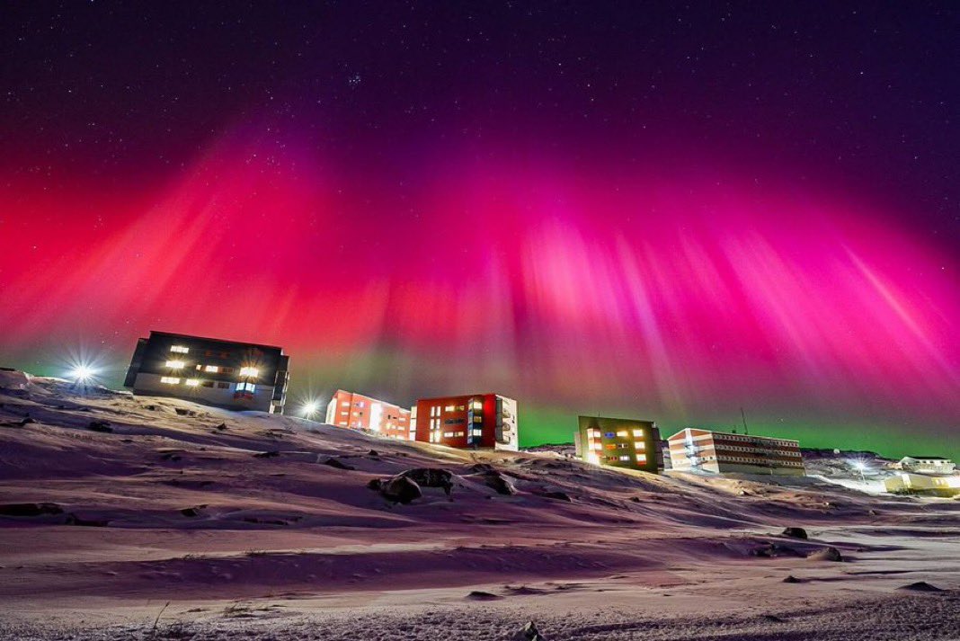 Northern lights over Greenland