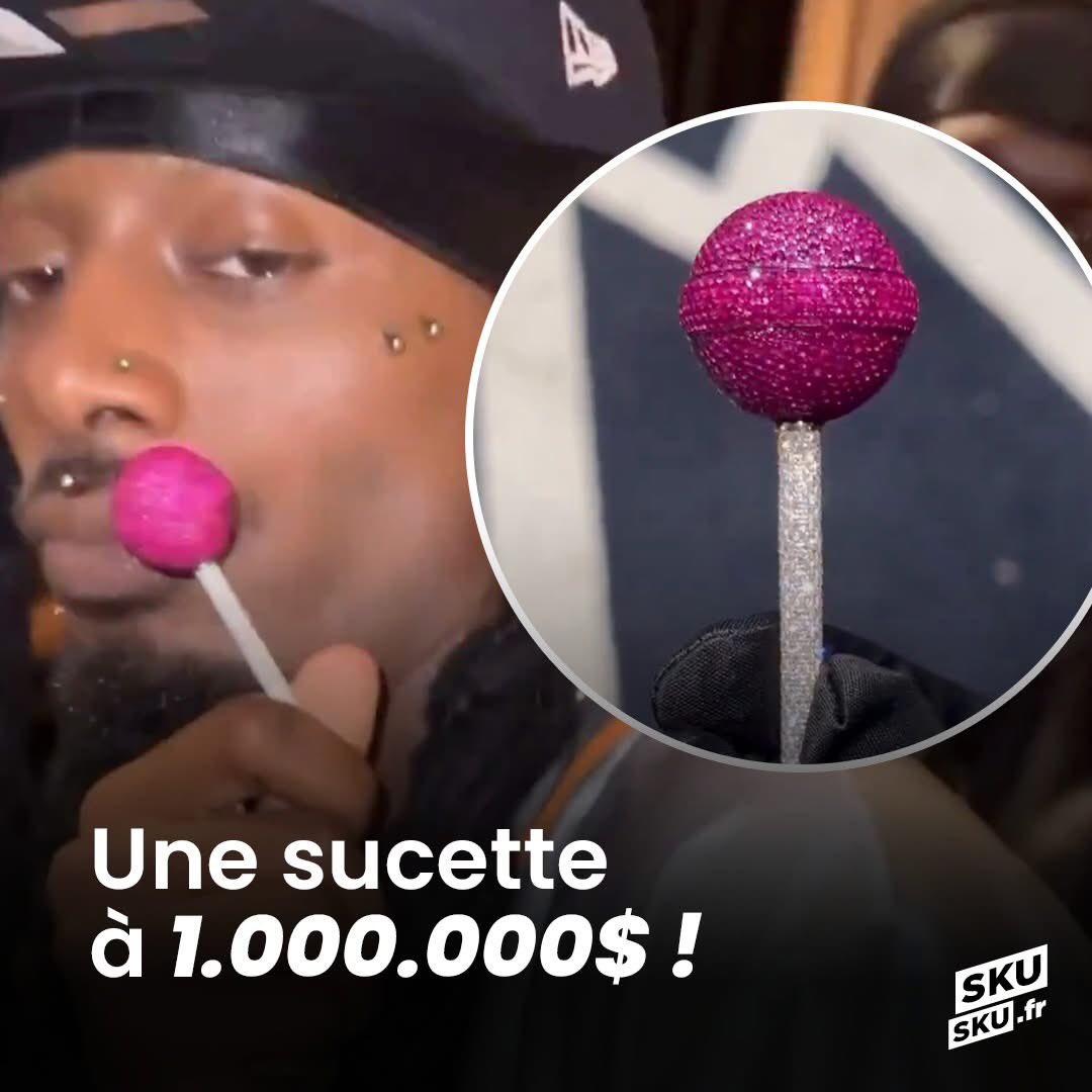 Glori33150Zola's tweet image. Le rappeur #Playboi #Carti s’est offert une sucette 🍭 en diamant 💎 sans goût estimée à 1.000.000$😮😲😲