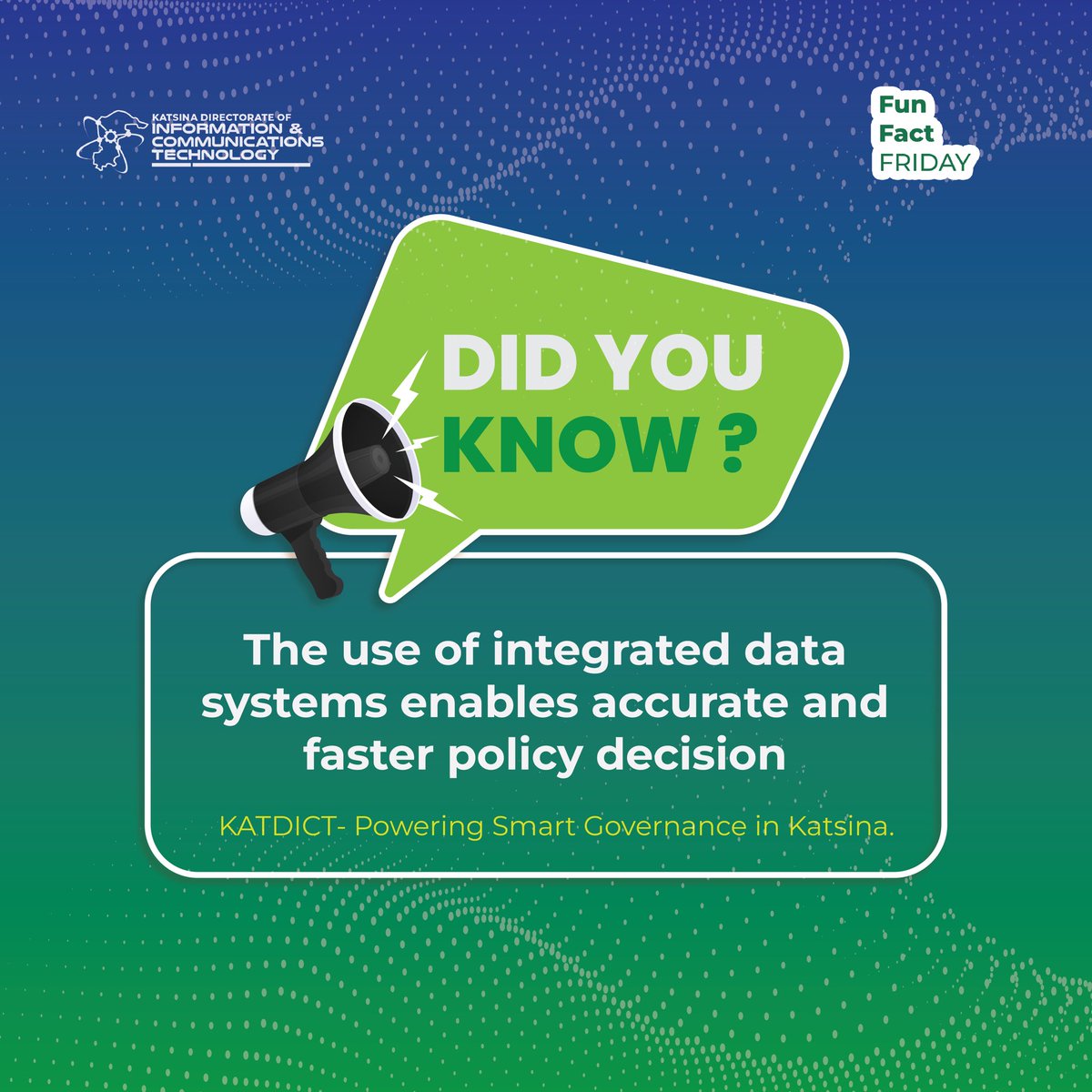 When government systems are fully integrated, data flows seamlessly across platforms.
The result? Faster insights, cleaner data, and more accurate policy decisions. That's exactly what KATDICT is doing in Katsina, breaking silos, connecting systems, and creating one reliable