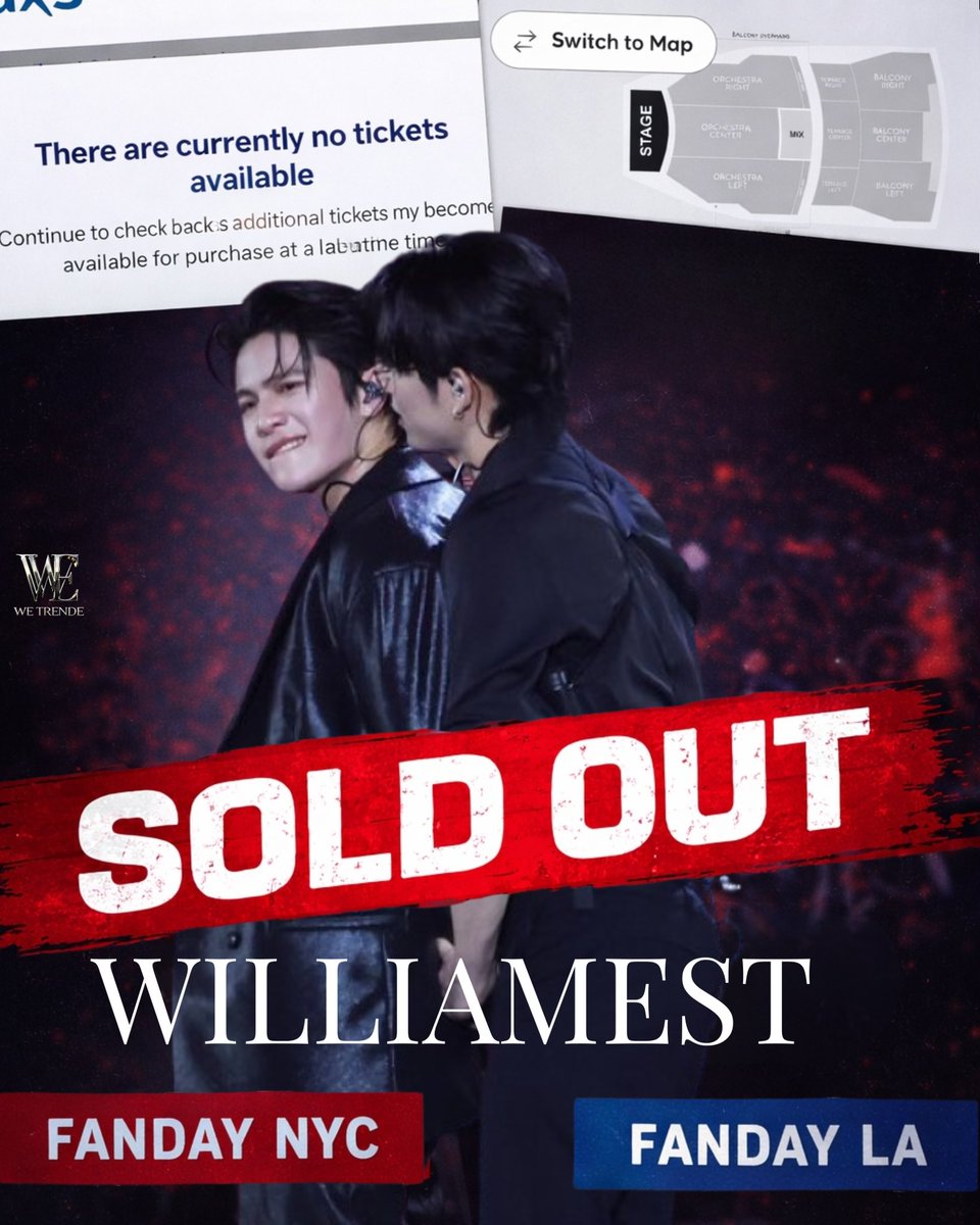 Congratulations to WILLIAMEST for selling out GMMTV FANDAY NYC in