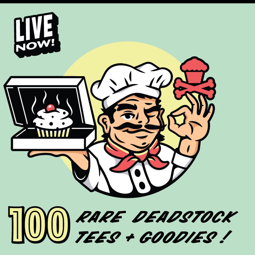 JohnnyCupcakes's tweet photo. Our Vault is open with 100 rare tees and goodies: https://t.co/P4j6UWMUGO https://t.co/3a6ZSkjlz6