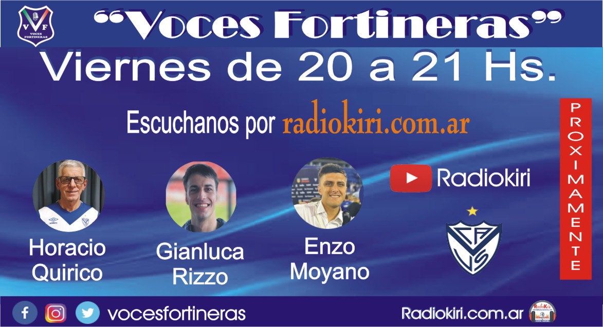 Esta noche a partir de las 20Hs no te pierdas Voces Fortinera. Analizaremos el agónico triunfo del Fortín frente a Instiuto. Un partido que deja muchas dudas con jugadores que no estuvieron a la altura. y toda la actualidad de nuestro querido #Vélez.