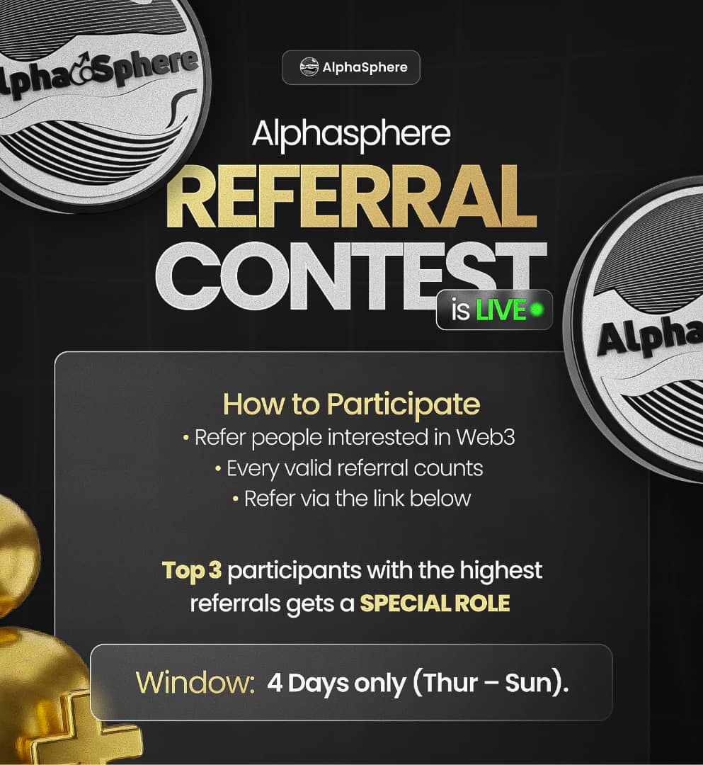 *📢📢📢 ANNOUNCEMENT 📢📢📢*

Good evening CT

Join here if your new to web3 or willing to learn more 

Follow <a href="/alphasphere01/">ALPHASPHERE 𖣐</a> 

t.me/ReferralInvite…

*Invite friends, help them get started, spread the word.*