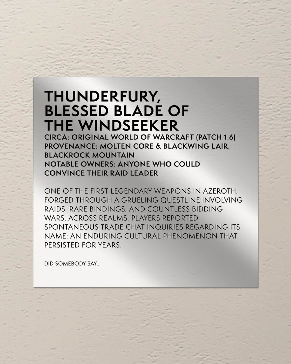 Warcraft's tweet image. A legendary sword that changed Trade Chat forever…