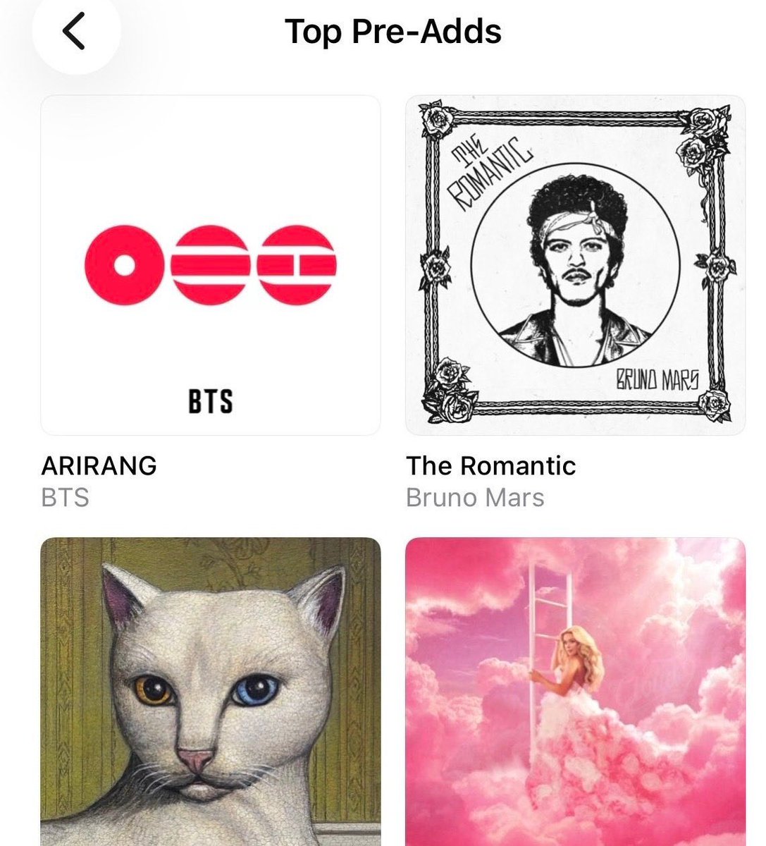 btsonstats's tweet image. BTS' “ARIRANG” is now the #1 most pre-added album on Apple Music US currently.