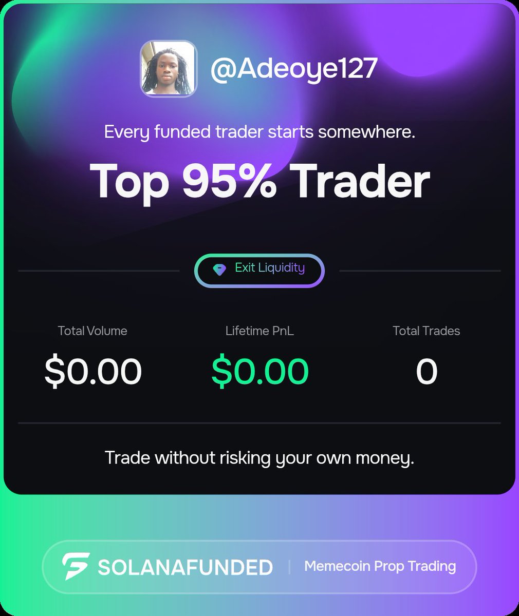 I’m outperforming others, how about you?

Check here → solanafunded.com/ref/Adeoye127 #Solana #Memecoins #Trading #Crypto