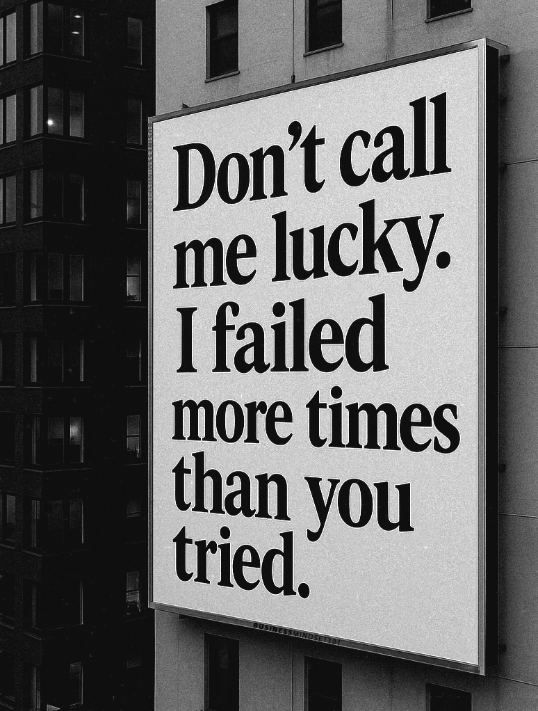 Luck is for those who don’t have a DREAM to chase.