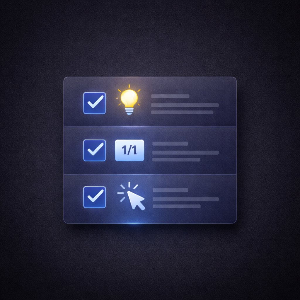 camalcode's tweet image. 📜Checklist de copy para cada tweet.

Antes de publicar, puedes pasar tu texto por 3 preguntas: 
🔹¿es claro?, 🔹¿tiene una idea?, 🔹¿invita a acción?.

Una pequeña checklist visual evita publicar en automático. 
Comenta qué pregunta te saltas más y guarda este post. 
#CreadorX…