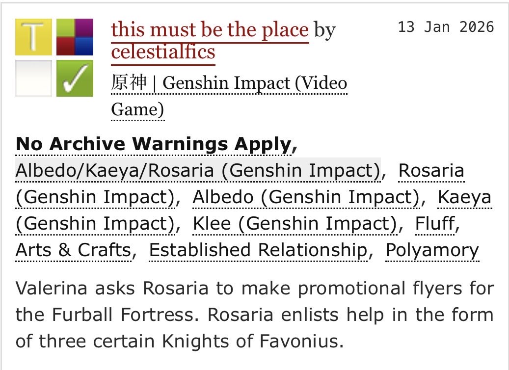 timelyrskbd's tweet photo. [FIC] this must be the place by celestialfics 

#rosakaebedo | 1.6k | arts &amp; crafts with klee! 

>> https://t.co/ynPV9uJU8b https://t.co/Vcjl4L706o