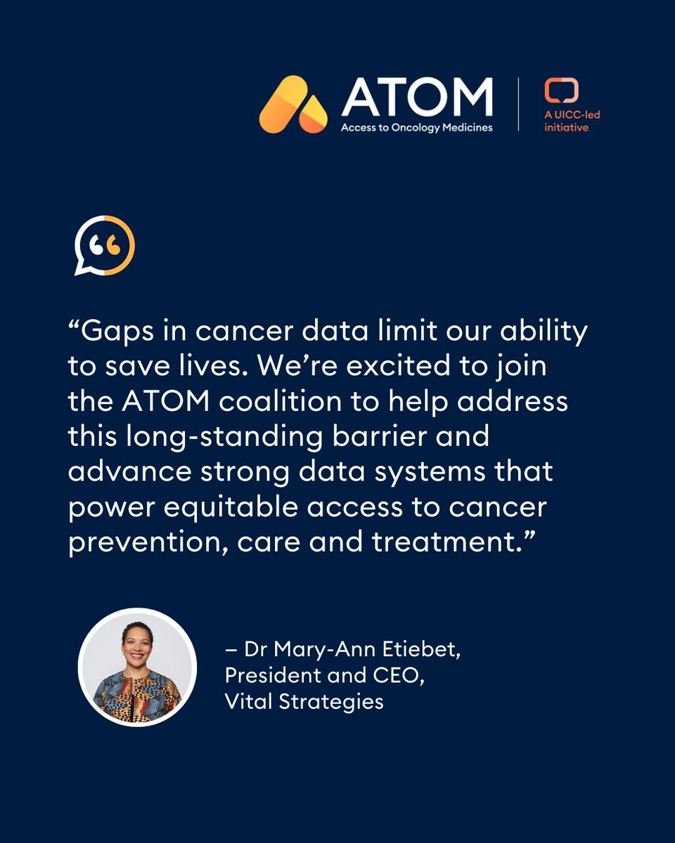 uicc's tweet photo. We are pleased to welcome Vital Strategies @VitalStrat  as a new partner of the UICC-led @ATOM_Coalition.

Together, we’ll work towards more equitable access to #cancer medicines and care in low- and lower – middle income countries.

#ATOMCoalition #HealthEquity https://t.co/J7ZHgbc2pe