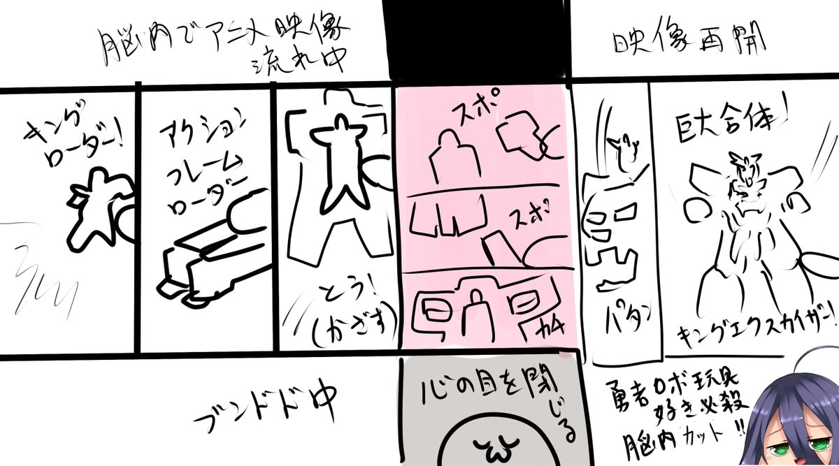 私はアクションフレームのキングローダーの方ならこう遊ぶかな
(ロボ玩具好きが会得してるスキル 脳内カット編集)

説明しよう、実物ロボ玩具の合体にはアニメ劇中合体バンクと必ずしも同じにできない場所が出たりする、重度のロボ玩具好きはそこをいじる時だけバンク映像を中断する事ができるのだ 