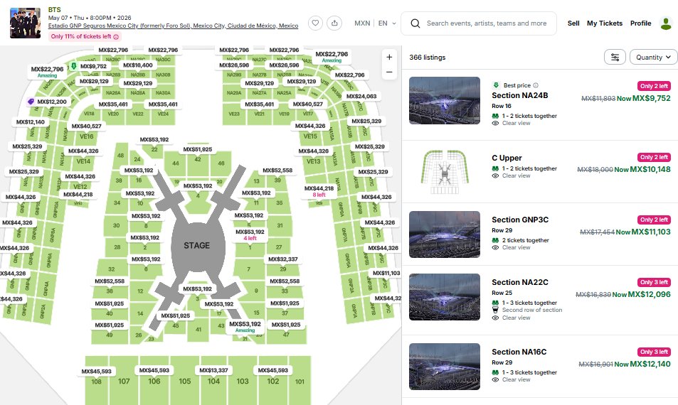 mx_tickets's tweet photo. 💜Todavía ni termina la preventa ARMY y ya hay boletos en reventa desde $10,000 hasta $108,000 pesos!!!!

#bts #ticketsmx https://t.co/sOy9Xjxu3W