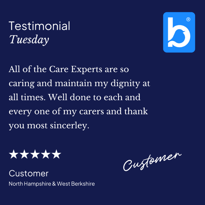 Testimonial Tuesday! 🌟
It`s lovely to receive such wonderful words from our lovely Customers &amp; their families. 💙

Start your care within 24 hours of an assessment👉 bit.ly/4aTiLhK

#Health #Care #BluebirdCare #HomeCare #HealthCare #Home #Tuesday #Compliment #Family