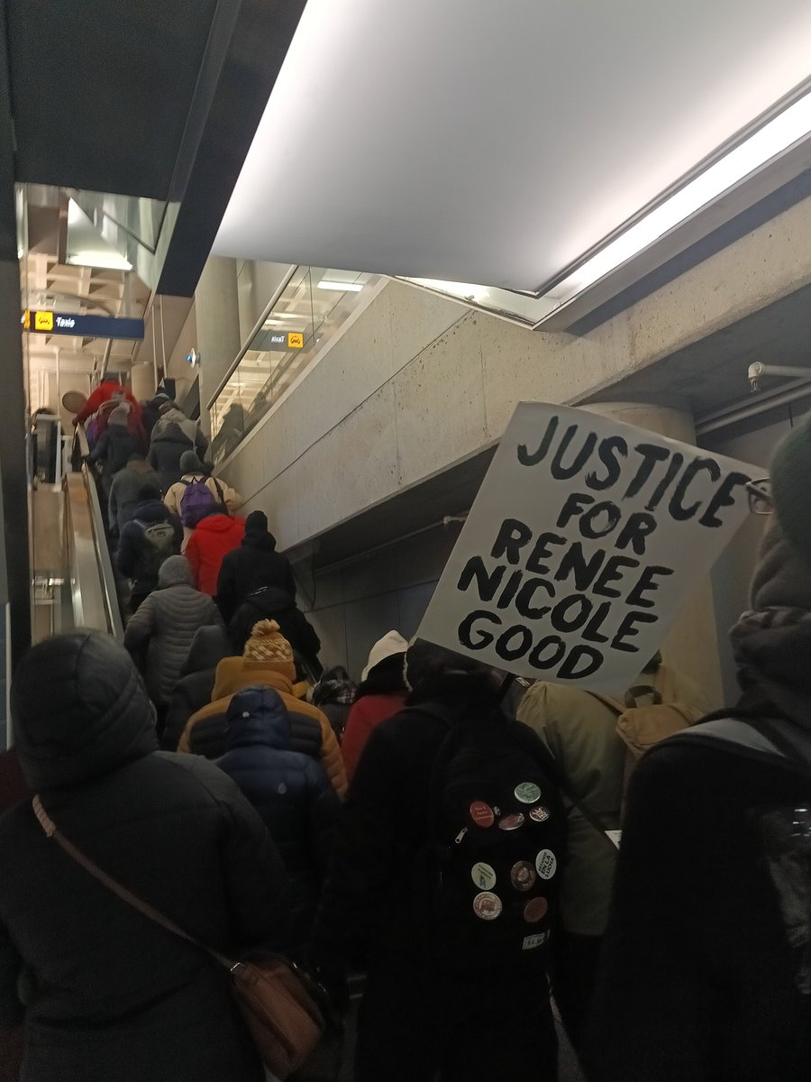 Combs0294's tweet photo. Activists are at the Minneapolis St Paul Airport as part of the general strike against ICE operations. https://t.co/nE7VWVbiQM