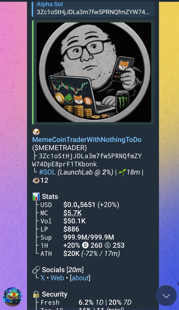 Alphasol023's tweet photo. Gamble wisely on $MEMETRADER
3Zc1oStHjJDLa3m7fw5PRNQfmZYW74DpE8prF1TKbonk
#solanamobile #memecoin #Memecoins #CryptoMarket #pumpkintime https://t.co/5WQlpTNj49