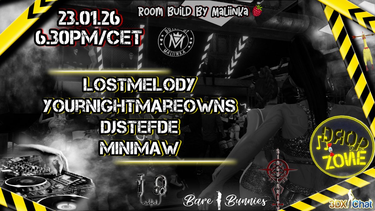 TODAY WE START EARLIER 6.20pm/cet

LostMelody is having her first gig at   so lets give her a nice start!!

☣ＤЯＯＰ ♫ ＺＯИＥ☣ GⁱGaFrⁱday