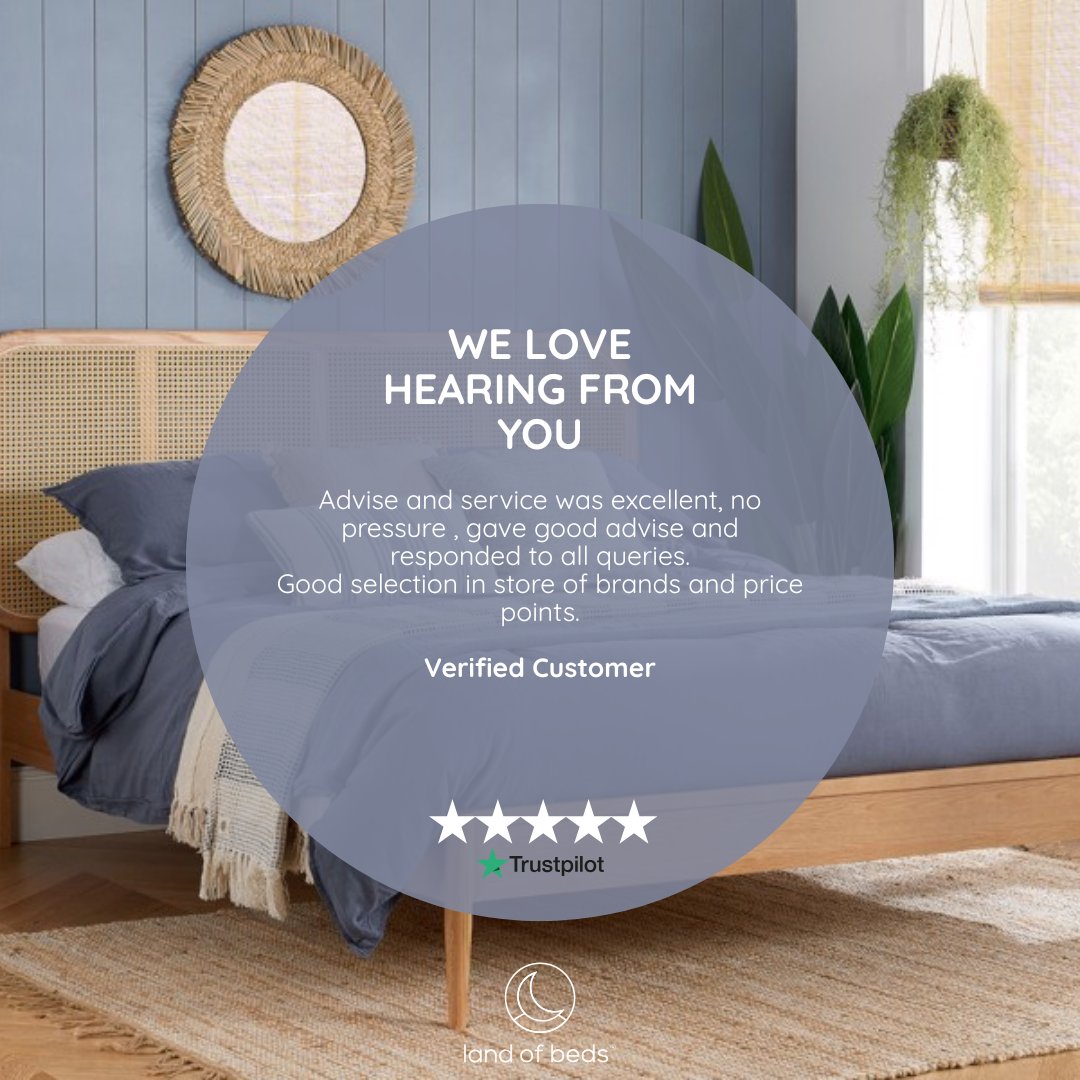 LandofBeds's tweet photo. Choosing a bed is a big decision, and it should never feel rushed.
We’re so pleased to hear when our customers feel supported, listened to, and confident in their choice. Thank you for the lovely feedback! https://t.co/bpa9sGSTig