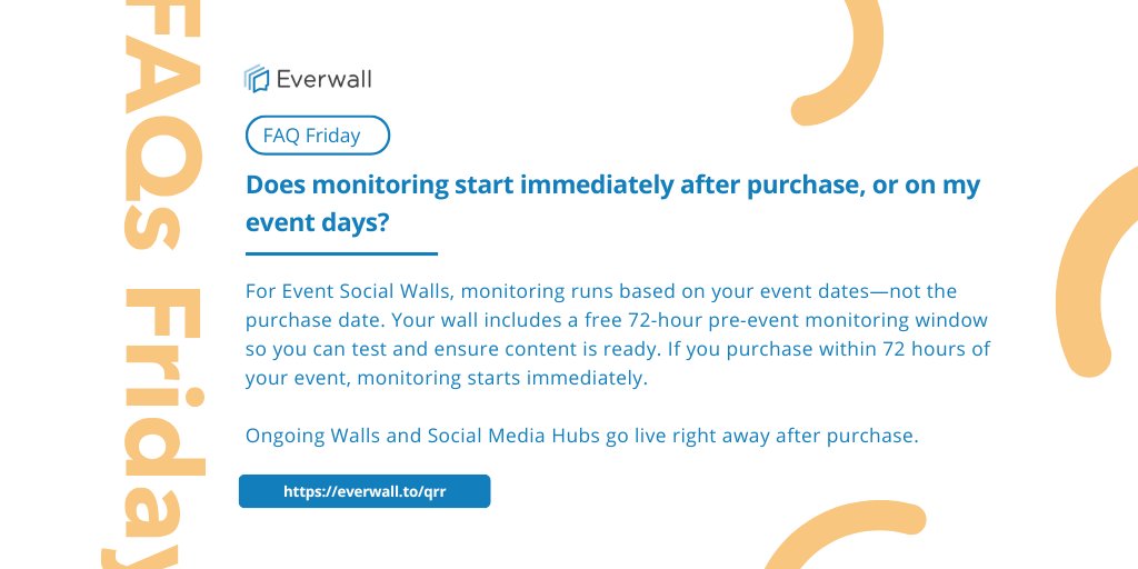 everwall's tweet photo. That 72-hour pre-event window helps make sure your wall isn’t empty at launch.

#FAQFriday #LiveEvents #EventTools https://t.co/OVM8vLzwe3
