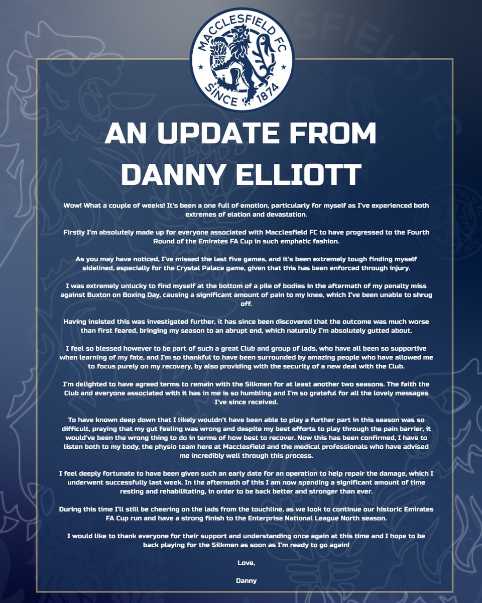 thesilkmen's tweet photo. 💙 | AN UPDATE FROM DANNY ELLIOTT https://t.co/b7oJ1dqoNy